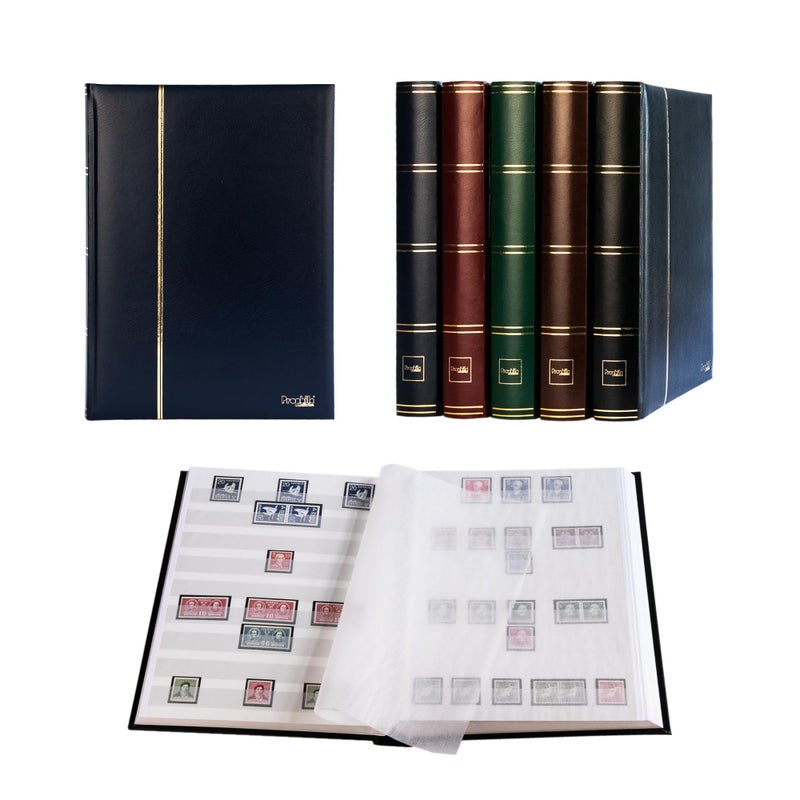 Prophila Collection Prophila stockbook Stamp Album (New) 60 White Sides, Padded Blue Cover - Image 1